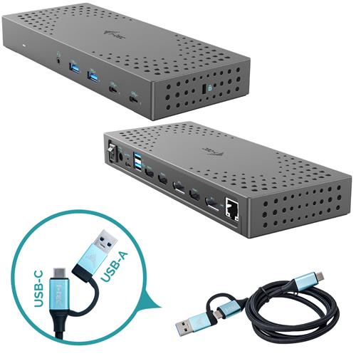i-tec USB 3.0 / USB-C / Thunderbolt 3x 4K Docking Station Gen 2 + Power Delivery 100W
